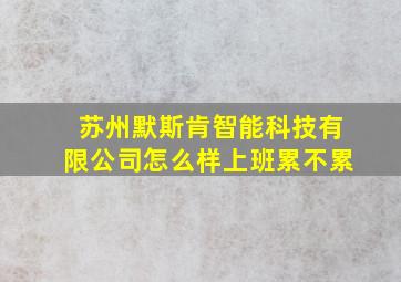 苏州默斯肯智能科技有限公司怎么样上班累不累