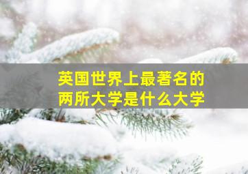 英国世界上最著名的两所大学是什么大学