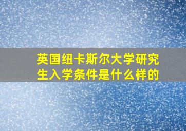 英国纽卡斯尔大学研究生入学条件是什么样的