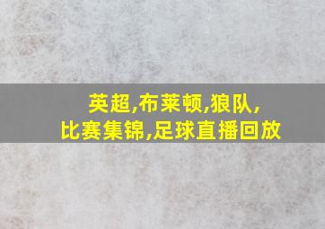 英超,布莱顿,狼队,比赛集锦,足球直播回放