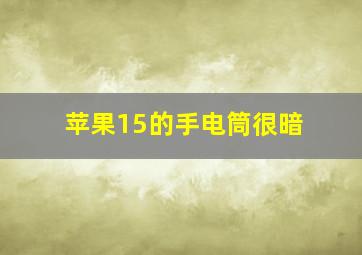 苹果15的手电筒很暗