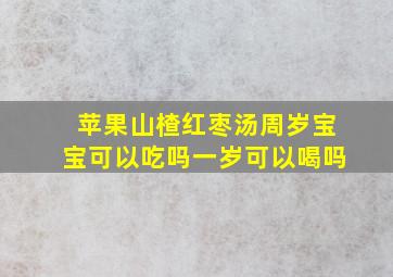 苹果山楂红枣汤周岁宝宝可以吃吗一岁可以喝吗