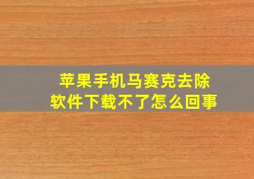 苹果手机马赛克去除软件下载不了怎么回事