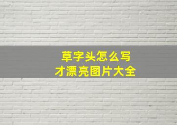 草字头怎么写才漂亮图片大全