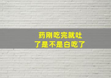 药刚吃完就吐了是不是白吃了