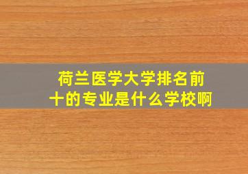 荷兰医学大学排名前十的专业是什么学校啊