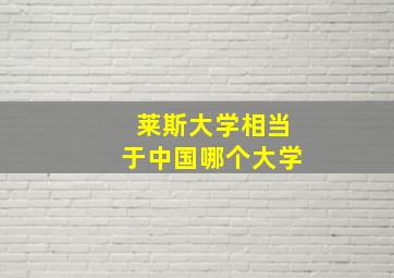 莱斯大学相当于中国哪个大学