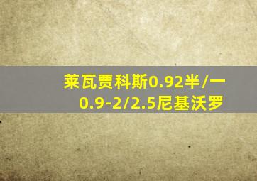 莱瓦贾科斯0.92半/一0.9-2/2.5尼基沃罗