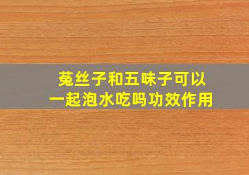 菟丝子和五味子可以一起泡水吃吗功效作用