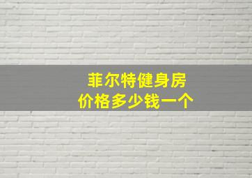 菲尔特健身房价格多少钱一个