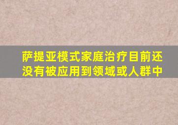 萨提亚模式家庭治疗目前还没有被应用到领域或人群中