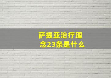 萨提亚治疗理念23条是什么