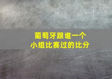 葡萄牙跟谁一个小组比赛过的比分