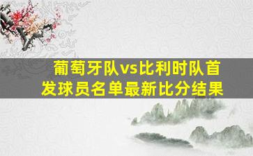 葡萄牙队vs比利时队首发球员名单最新比分结果