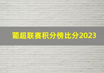 葡超联赛积分榜比分2023