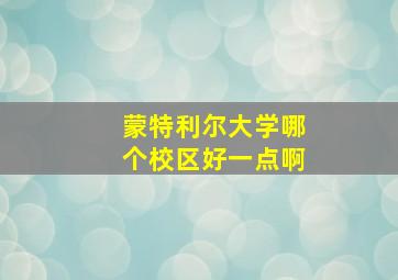 蒙特利尔大学哪个校区好一点啊