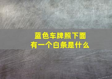 蓝色车牌照下面有一个白条是什么