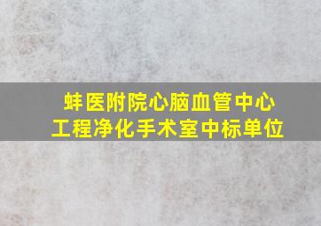 蚌医附院心脑血管中心工程净化手术室中标单位