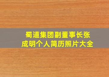 蜀道集团副董事长张成明个人简历照片大全