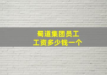 蜀道集团员工工资多少钱一个