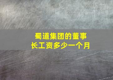 蜀道集团的董事长工资多少一个月