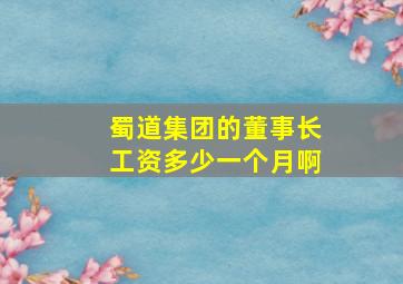 蜀道集团的董事长工资多少一个月啊