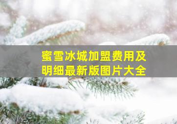 蜜雪冰城加盟费用及明细最新版图片大全