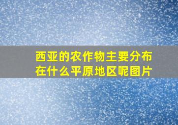 西亚的农作物主要分布在什么平原地区呢图片