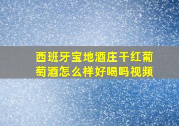 西班牙宝地酒庄干红葡萄酒怎么样好喝吗视频