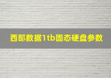 西部数据1tb固态硬盘参数