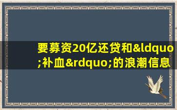 要募资20亿还贷和“补血”的浪潮信息跌停