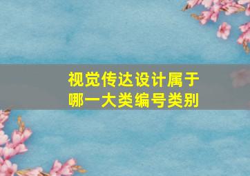 视觉传达设计属于哪一大类编号类别