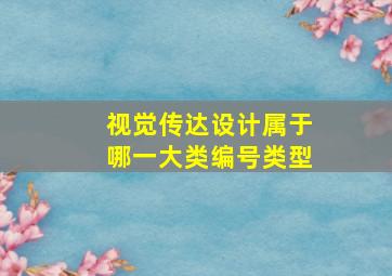 视觉传达设计属于哪一大类编号类型