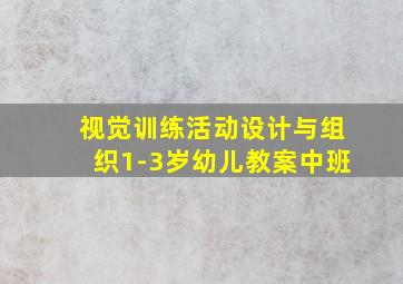 视觉训练活动设计与组织1-3岁幼儿教案中班