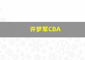 许梦军CBA