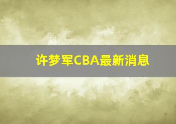 许梦军CBA最新消息