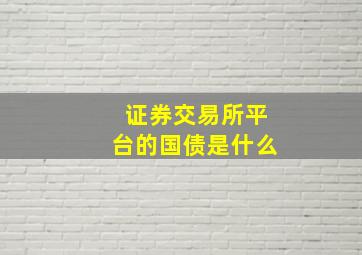 证券交易所平台的国债是什么