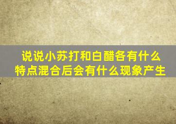 说说小苏打和白醋各有什么特点混合后会有什么现象产生