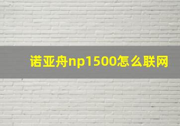 诺亚舟np1500怎么联网