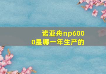 诺亚舟np6000是哪一年生产的