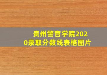 贵州警官学院2020录取分数线表格图片