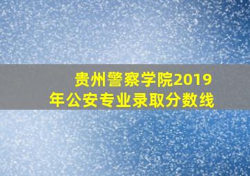 贵州警察学院2019年公安专业录取分数线