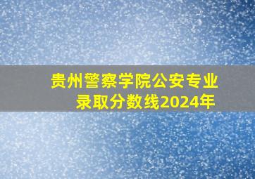 贵州警察学院公安专业录取分数线2024年