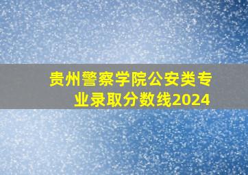 贵州警察学院公安类专业录取分数线2024