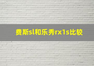 费斯sl和乐秀rx1s比较