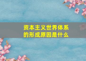 资本主义世界体系的形成原因是什么