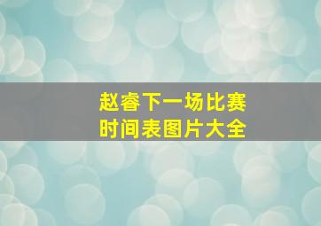 赵睿下一场比赛时间表图片大全