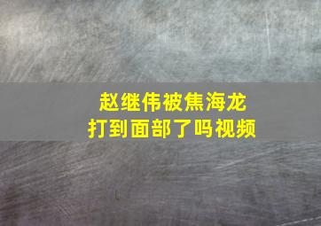 赵继伟被焦海龙打到面部了吗视频