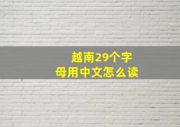 越南29个字母用中文怎么读