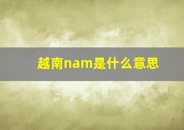 越南nam是什么意思